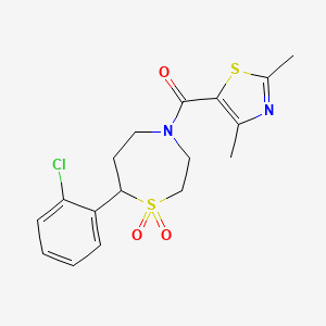 (7-(2-Chlorophenyl)-1,1-dioxido-1,4-thiazepan-4-yl)(2,4-dimethylthiazol-5-yl)methanone