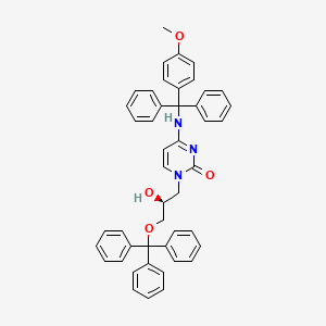 molecular formula C46H41N3O4 B2942972 (S)-1-(2-hydroxy-3-(trityloxy)propyl)-4-(((4-methoxyphenyl)diphenylmethyl)amino)pyrimidin-2(1H)-one CAS No. 864068-43-9