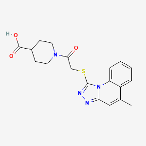 1-[2-({5-Methyl-[1,2,4]triazolo[4,3-a]quinolin-1-yl}sulfanyl)acetyl]piperidine-4-carboxylic acid