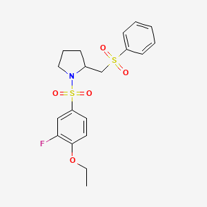 1-((4-Ethoxy-3-fluorophenyl)sulfonyl)-2-((phenylsulfonyl)methyl)pyrrolidine