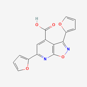 3,6-Bis(furan-2-yl)-[1,2]oxazolo[5,4-b]pyridine-4-carboxylic acid