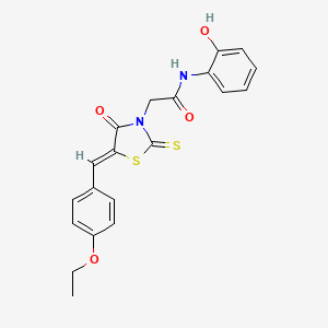 2-[(5Z)-5-[(4-ethoxyphenyl)methylidene]-4-oxo-2-sulfanylidene-1,3-thiazolidin-3-yl]-N-(2-hydroxyphenyl)acetamide