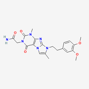 2-(8-(3,4-dimethoxyphenethyl)-1,7-dimethyl-2,4-dioxo-1H-imidazo[2,1-f]purin-3(2H,4H,8H)-yl)acetamide