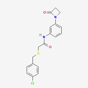 2-{[(4-chlorophenyl)methyl]sulfanyl}-N-[3-(2-oxoazetidin-1-yl)phenyl]acetamide