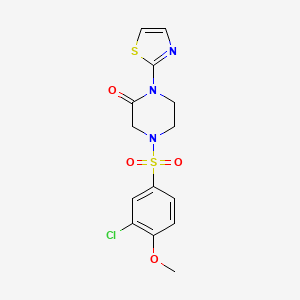 4-((3-Chloro-4-methoxyphenyl)sulfonyl)-1-(thiazol-2-yl)piperazin-2-one
