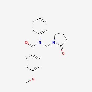 4-methoxy-N-(4-methylphenyl)-N-[(2-oxopyrrolidin-1-yl)methyl]benzamide
