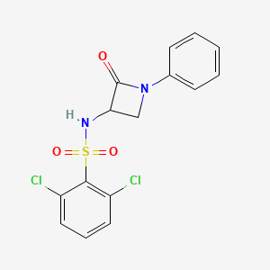 2,6-dichloro-N-(2-oxo-1-phenylazetidin-3-yl)benzene-1-sulfonamide