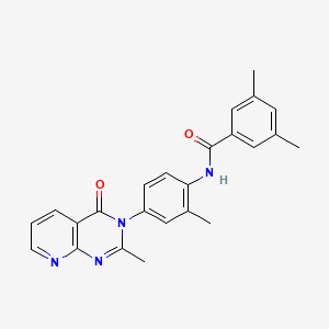 molecular formula C24H22N4O2 B2943009 3,5-dimethyl-N-(2-methyl-4-{2-methyl-4-oxo-3H,4H-pyrido[2,3-d]pyrimidin-3-yl}phenyl)benzamide CAS No. 921563-58-8