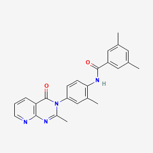 3,5-dimethyl-N-[2-methyl-4-(2-methyl-4-oxopyrido[2,3-d]pyrimidin-3-yl)phenyl]benzamide