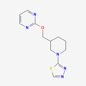 molecular formula C12H15N5OS B2943011 2-{[1-(1,3,4-Thiadiazol-2-yl)piperidin-3-yl]methoxy}pyrimidine CAS No. 2380059-60-7