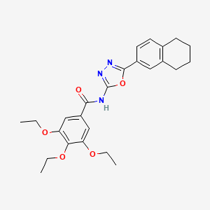 3,4,5-triethoxy-N-[5-(5,6,7,8-tetrahydronaphthalen-2-yl)-1,3,4-oxadiazol-2-yl]benzamide