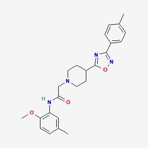 molecular formula C24H28N4O3 B2943030 N-(2-methoxy-5-methylphenyl)-2-{4-[3-(4-methylphenyl)-1,2,4-oxadiazol-5-yl]piperidin-1-yl}acetamide CAS No. 1251636-97-1