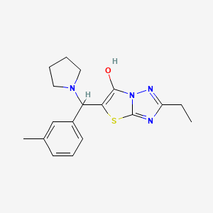 molecular formula C18H22N4OS B2943043 2-Ethyl-5-(pyrrolidin-1-yl(m-tolyl)methyl)thiazolo[3,2-b][1,2,4]triazol-6-ol CAS No. 898361-33-6