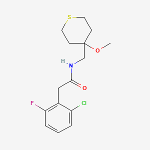 molecular formula C15H19ClFNO2S B2943050 2-(2-chloro-6-fluorophenyl)-N-((4-methoxytetrahydro-2H-thiopyran-4-yl)methyl)acetamide CAS No. 2034452-72-5