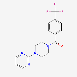 molecular formula C16H15F3N4O B2943053 [4-(2-Pyrimidinyl)piperazino][4-(trifluoromethyl)phenyl]methanone CAS No. 848904-66-5
