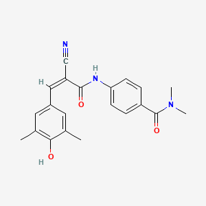 molecular formula C21H21N3O3 B2943059 4-[[(Z)-2-cyano-3-(4-hydroxy-3,5-dimethylphenyl)prop-2-enoyl]amino]-N,N-dimethylbenzamide CAS No. 1259234-03-1