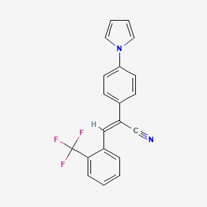molecular formula C20H13F3N2 B2943060 (2Z)-2-[4-(1H-pyrrol-1-yl)phenyl]-3-[2-(trifluoromethyl)phenyl]prop-2-enenitrile CAS No. 866019-94-5