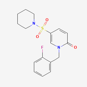 molecular formula C17H19FN2O3S B2943061 1-(2-fluorobenzyl)-5-(piperidin-1-ylsulfonyl)pyridin-2(1H)-one CAS No. 1251608-03-3