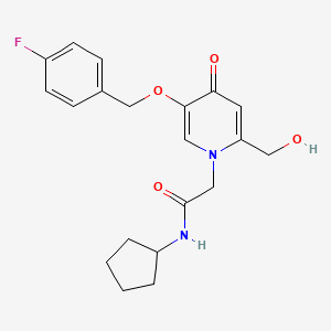 molecular formula C20H23FN2O4 B2943065 N-cyclopentyl-2-(5-((4-fluorobenzyl)oxy)-2-(hydroxymethyl)-4-oxopyridin-1(4H)-yl)acetamide CAS No. 946254-99-5
