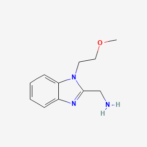 molecular formula C11H15N3O B2943067 1-[1-(2-methoxyethyl)-1H-benzimidazol-2-yl]methanamine CAS No. 1211663-55-6