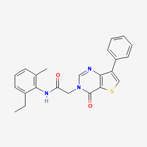 molecular formula C23H21N3O2S B2943078 N-(2-ethyl-6-methylphenyl)-2-(4-oxo-7-phenylthieno[3,2-d]pyrimidin-3(4H)-yl)acetamide CAS No. 1105223-93-5