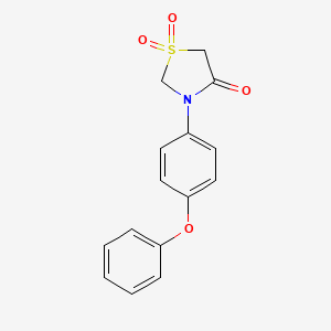 molecular formula C15H13NO4S B2943083 1,1-Dioxo-3-(4-phenoxyphenyl)-1,3-thiazolidin-4-one CAS No. 109052-51-9