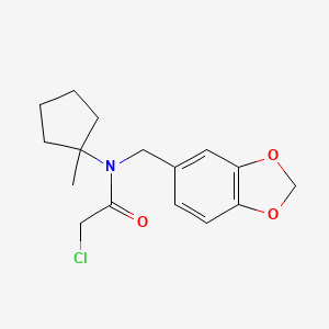 molecular formula C16H20ClNO3 B2943092 N-(1,3-Benzodioxol-5-ylmethyl)-2-chloro-N-(1-methylcyclopentyl)acetamide CAS No. 2411235-68-0