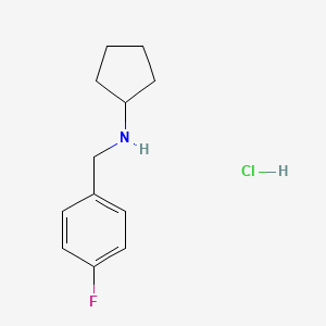 molecular formula C12H17ClFN B2943106 N-[(4-fluorophenyl)methyl]cyclopentanamine hydrochloride CAS No. 2639458-71-0