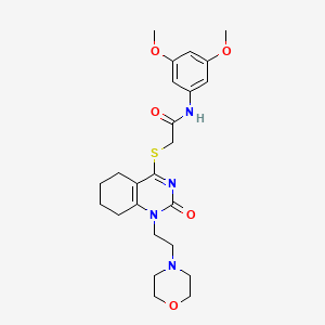 molecular formula C24H32N4O5S B2943121 N-(3,5-dimethoxyphenyl)-2-((1-(2-morpholinoethyl)-2-oxo-1,2,5,6,7,8-hexahydroquinazolin-4-yl)thio)acetamide CAS No. 898435-52-4