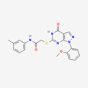 molecular formula C21H19N5O3S B2943124 2-((1-(2-methoxyphenyl)-4-oxo-4,5-dihydro-1H-pyrazolo[3,4-d]pyrimidin-6-yl)thio)-N-(m-tolyl)acetamide CAS No. 946318-39-4