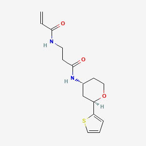 molecular formula C15H20N2O3S B2943125 3-(Prop-2-enoylamino)-N-[(2R,4R)-2-thiophen-2-yloxan-4-yl]propanamide CAS No. 2361827-20-3