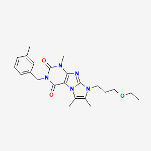 B2943131 6-(3-Ethoxypropyl)-4,7,8-trimethyl-2-[(3-methylphenyl)methyl]purino[7,8-a]imidazole-1,3-dione CAS No. 878422-67-4