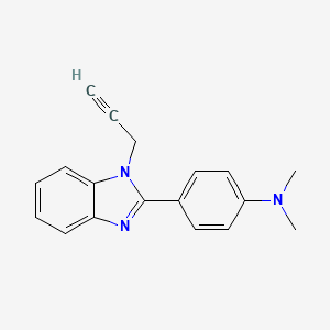 molecular formula C18H17N3 B2943138 Dimethyl[4-(1-prop-2-ynylbenzimidazol-2-yl)phenyl]amine CAS No. 872344-80-4
