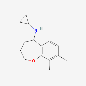 molecular formula C15H21NO B2943142 N-cyclopropyl-8,9-dimethyl-2,3,4,5-tetrahydro-1-benzoxepin-5-amine CAS No. 1156988-58-7