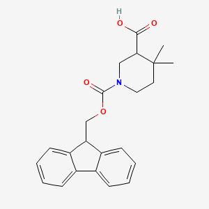 molecular formula C23H25NO4 B2943167 1-(9H-Fluoren-9-ylmethoxycarbonyl)-4,4-dimethylpiperidine-3-carboxylic acid CAS No. 2219374-98-6