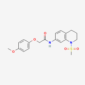molecular formula C19H22N2O5S B2943176 N-(1-methanesulfonyl-1,2,3,4-tetrahydroquinolin-7-yl)-2-(4-methoxyphenoxy)acetamide CAS No. 1005302-57-7