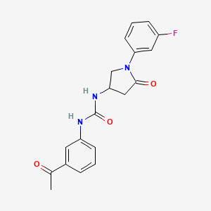 1-(3-Acetylphenyl)-3-[1-(3-fluorophenyl)-5-oxopyrrolidin-3-yl]urea