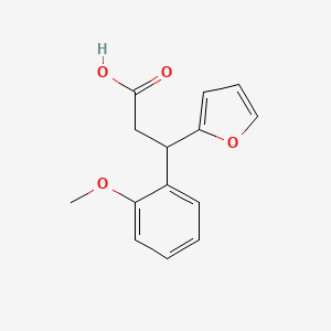 molecular formula C14H14O4 B2943182 3-(Furan-2-yl)-3-(2-methoxyphenyl)propanoic acid CAS No. 400786-24-5