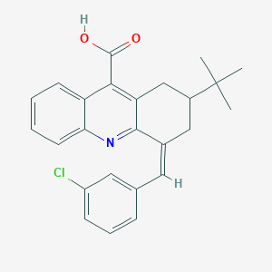 2-Tert-butyl-4-[(3-chlorophenyl)methylidene]-1,2,3,4-tetrahydroacridine-9-carboxylic acid