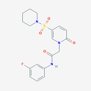 molecular formula C18H20FN3O4S B2943190 N-(3-fluorophenyl)-2-[2-oxo-5-(piperidine-1-sulfonyl)-1,2-dihydropyridin-1-yl]acetamide CAS No. 1358540-58-5