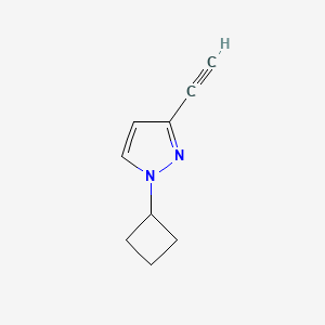 molecular formula C9H10N2 B2943213 1-CYCLOBUTYL-3-ETHYNYL-1H-PYRAZOLE CAS No. 2445784-97-2