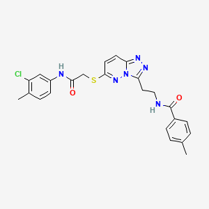B2943238 N-(2-(6-((2-((3-chloro-4-methylphenyl)amino)-2-oxoethyl)thio)-[1,2,4]triazolo[4,3-b]pyridazin-3-yl)ethyl)-4-methylbenzamide CAS No. 872994-74-6