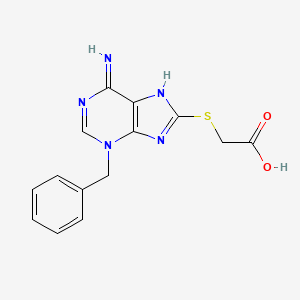 B2943250 2-(6-Amino-3-benzylpurin-8-yl)sulfanylacetic acid CAS No. 708218-22-8; 7339-87-9