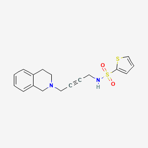 molecular formula C17H18N2O2S2 B2943275 N-(4-(3,4-dihydroisoquinolin-2(1H)-yl)but-2-yn-1-yl)thiophene-2-sulfonamide CAS No. 1351634-61-1