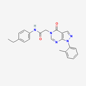 molecular formula C22H21N5O2 B2943298 N-(4-ethylphenyl)-2-[1-(2-methylphenyl)-4-oxo-1H,4H,5H-pyrazolo[3,4-d]pyrimidin-5-yl]acetamide CAS No. 895009-55-9