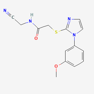 molecular formula C14H14N4O2S B2943307 N-(cyanomethyl)-2-{[1-(3-methoxyphenyl)-1H-imidazol-2-yl]sulfanyl}acetamide CAS No. 1281064-89-8