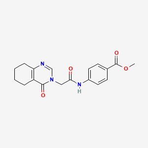 molecular formula C18H19N3O4 B2943327 methyl 4-[2-(4-oxo-3,4,5,6,7,8-hexahydroquinazolin-3-yl)acetamido]benzoate CAS No. 1251604-49-5