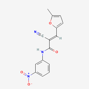 molecular formula C15H11N3O4 B2943350 (2E)-2-cyano-3-(5-methylfuran-2-yl)-N-(3-nitrophenyl)prop-2-enamide CAS No. 327075-33-2