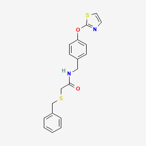 2-(benzylthio)-N-(4-(thiazol-2-yloxy)benzyl)acetamide