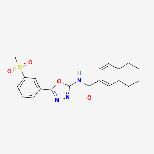 molecular formula C20H19N3O4S B2943385 N-(5-(3-(methylsulfonyl)phenyl)-1,3,4-oxadiazol-2-yl)-5,6,7,8-tetrahydronaphthalene-2-carboxamide CAS No. 886930-63-8